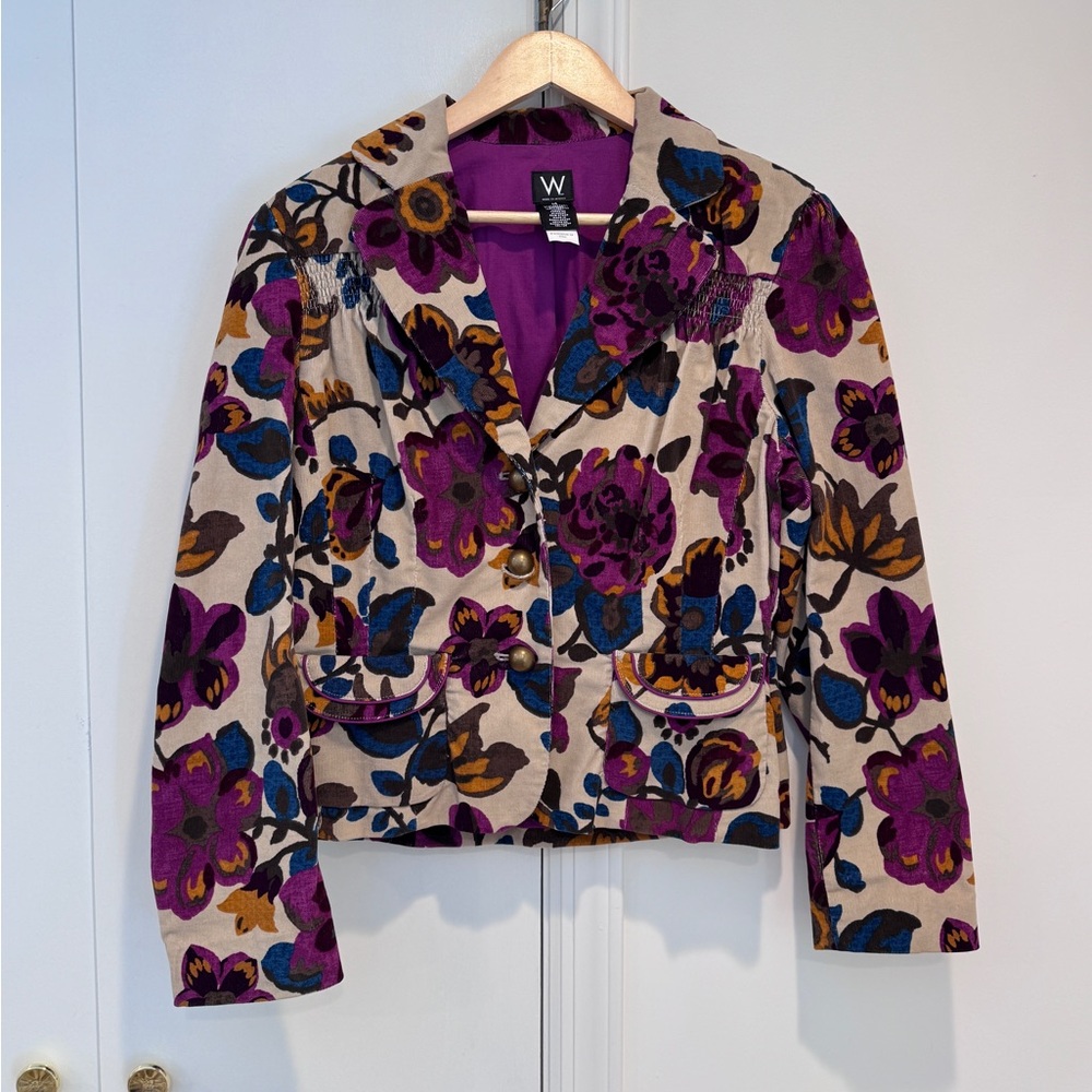 Work To Weekend Purple FloralJacket
Blazer Button Lined Women's‎ Size 14